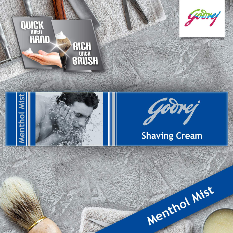 Godrej Menthol Mist Shaving Cream with 30% Extra, 60gm