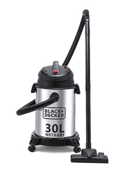 Black+Decker 1610W Drum Vacuum Cleaner, 30L WV1450-B5, Black/Grey