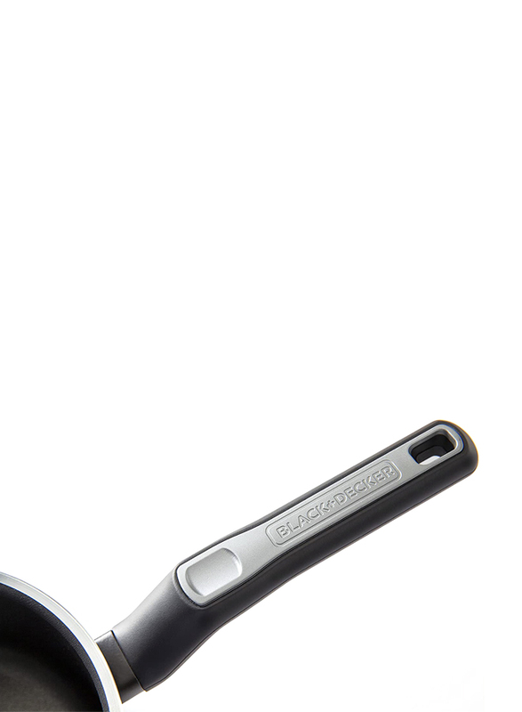 Black + Decker 28cm Non-Stick Fry Pan & Frying Pan with 5 Layer PTFE Spray Coating, 44 x 28.5 x 8.7cm, Black