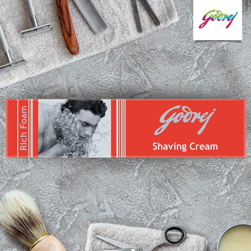 Godrej Rich Foam Shaving Cream with 30% Extra, 60gm