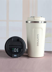 510ml Stainless Steel Vacuum Insulated Coffee Cup with Smart LED Temperature Display, White