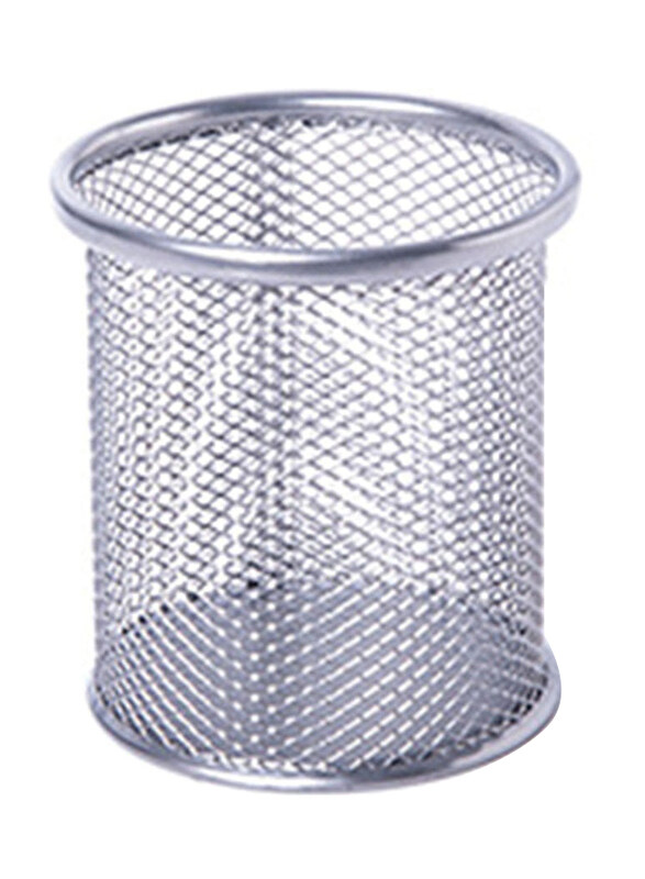 

Generic Mesh Metal Pen Pencil Brush Pot Holder, 20 x 10 x 20cm, Silver
