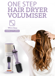 Couture Hair Pro Hot Air Brush -3 in 1 straightening brush, volumizer and hair dryer-Premium Salon Quality Lavender