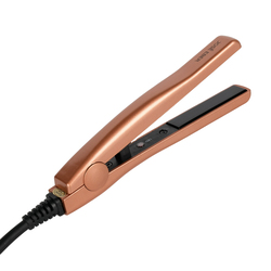 Jose Eber  Mini Portable Flat Iron - Ceramic Tourmaline Hair Straightener for Travel, Short Hair Styling, Dual Voltage - Fast Heat Up Mini Flat Iron Gold