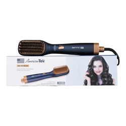 American Tek Hot Air Brush Ionic Volumizing Ceramic One-Step Blow Dryer Brush for Frizz Control and Precision Styling and Straightneing (Blue 1100 Watts)