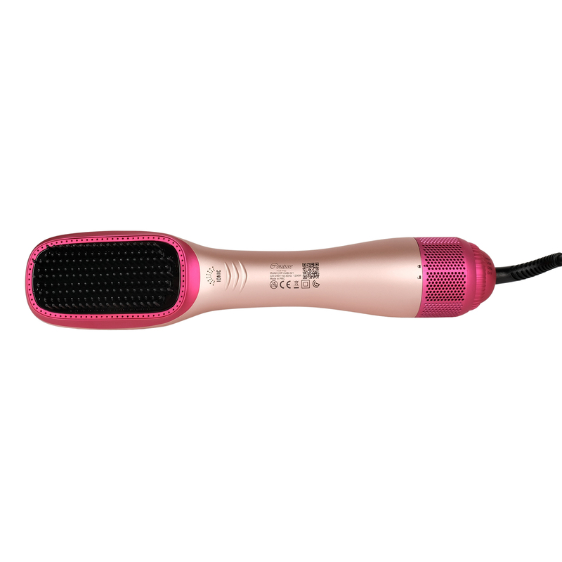 Couture Hair Pro One Step Hot Air Brush - 1200 Watts Professional Styler Blow Dryer with Anti-Scald Comb - Ceramic Ionic Hair Dryer Peach