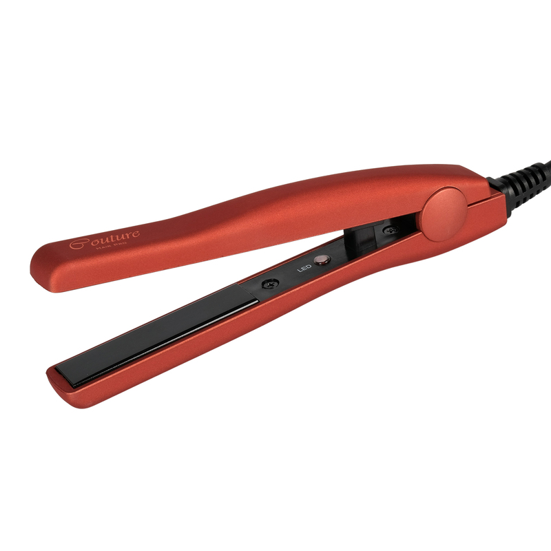 Couture Hair Pro Pure Ceramic Professional Hair Straightener - Fast Heat Up Flat Iron - Negative Ions More Shine and Less Frizz - Canadian Engineering