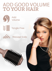 Couture Hair Pro Hot Air Brush -3 in 1 straightening brush, volumizer and hair dryer-Premium Salon Quality Rosegold