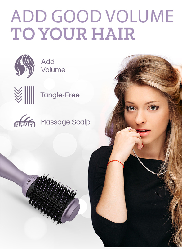 Couture Hair Pro Hot Air Brush -3 in 1 straightening brush, volumizer and hair dryer-Premium Salon Quality Lavender