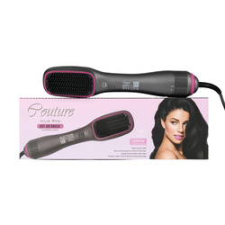 Couture Hair Pro One Step Hot Air Brush - 1200 Watts Professional Styler Blow Dryer with Anti-Scald Comb - Ceramic Ionic Hair Dryer Grey