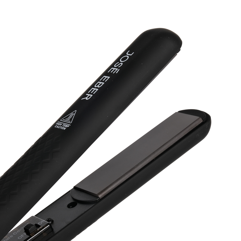 Jose Eber  Pure Ceramic Flat Iron - Frizz-Free Styling Hair Straightener for Salon-Quality Results- Dual Voltage Travel Iron Black