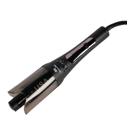 American Tek Automatic Curling Iorn Wand- Auto Curler with 4 Temperatures & 3 Timers & LCD Display, Curling Iron with 1" Large Rotating Barrel, Auto Shut-Off Spin Iron for Hair Styling (Black)