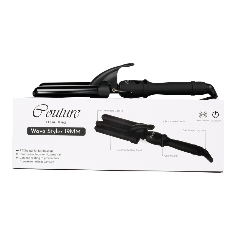 

Couture Hair Pro 3 Barrel Ceramic Wave Styler - Waver for Beach Waves - Mermaid Styler - Beach Waves for Women - Authentic Canadian Product for Bed He