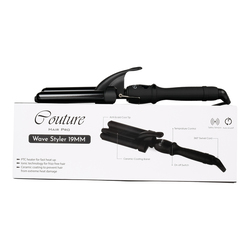 Couture Hair Pro 3 Barrel Ceramic Wave Styler - Waver for Beach Waves - Mermaid Styler - Beach Waves for Women - Authentic Canadian Product for Bed Head Waves - Premium Saloon Quality (19MM)
