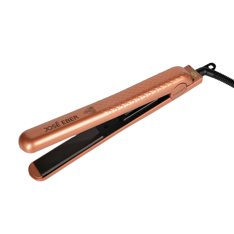 Jose Eber  Pure Ceramic Flat Iron - Frizz-Free Styling Hair Straightener for Salon-Quality Results- Dual Voltage Travel Iron Gold