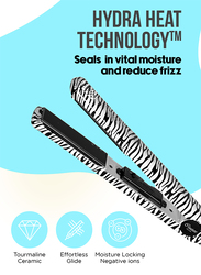 Couture Paris Ceramic Hair Straightener - Ionic Flat Iron for Hair- White Zebra