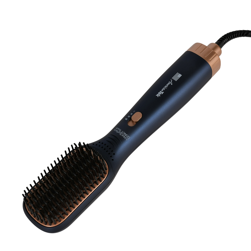 American Tek Hot Air Brush Ionic Volumizing Ceramic One-Step Blow Dryer Brush for Frizz Control and Precision Styling and Straightneing (Blue 1100 Watts)