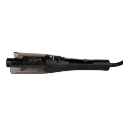 American Tek Automatic Curling Iorn Wand- Auto Curler with 4 Temperatures & 3 Timers & LCD Display, Curling Iron with 1" Large Rotating Barrel, Auto Shut-Off Spin Iron for Hair Styling (Black)