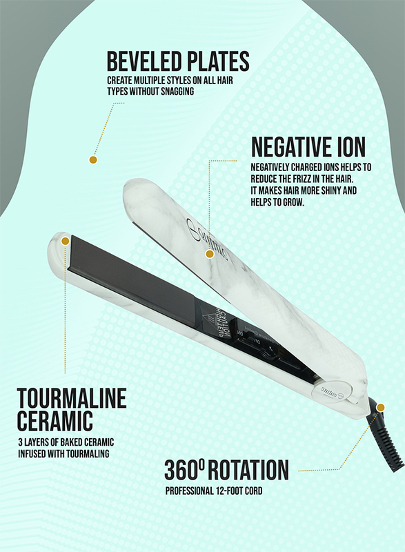 Couture Hair Pro Ceramic Hair Straightener - Premium Quality Hair tools- Fast Heat Up and Long Lasting -Marble