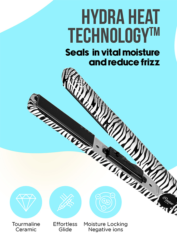 Couture Hair Pro Ceramic Hair Straightener - Premium Quality Hair tools -Fast Heat Up and Long Lasting- White Zebra
