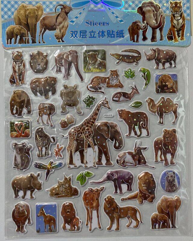 

Generic Animals 3D Stickers Two Big Sheets YQQ-019 R10S7