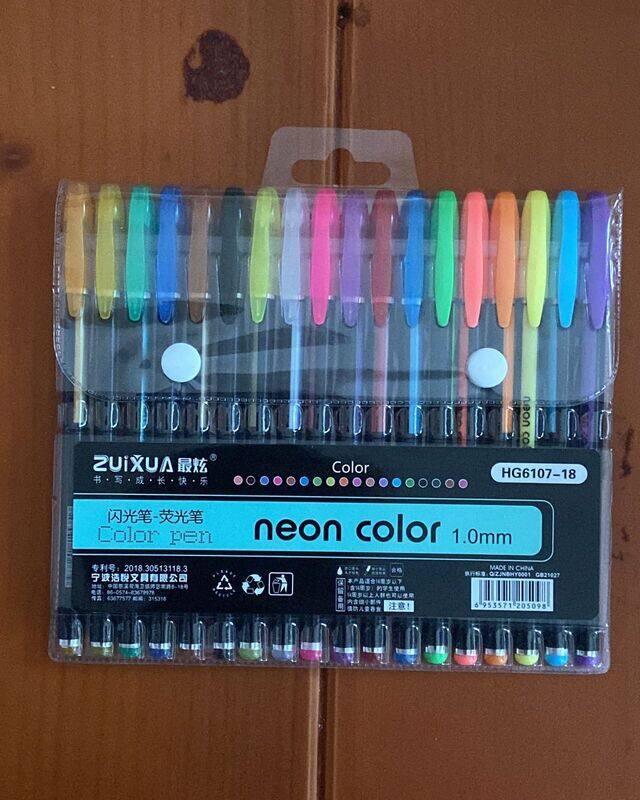 

Generic Pack of 18 Pieces Neon Color Ink Pen Set For Scrapbook Card Making, Coloring Kids Sketching Painting Drawing and Doodling for Decorating HG6107-18 R1S