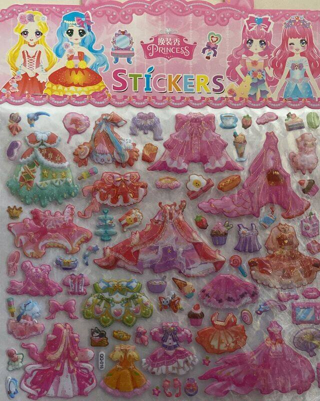 

Generic Disney Princess 3D Stickers for Girls Two Big Sheets R14S5