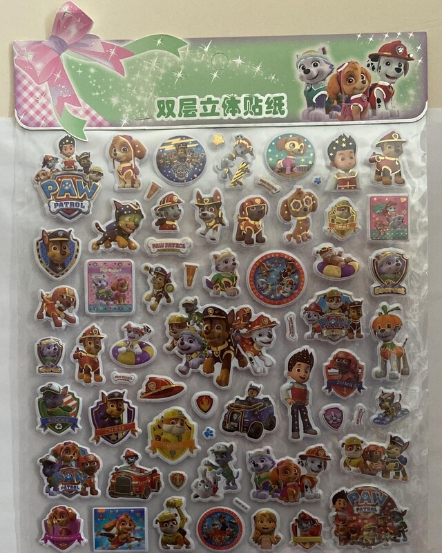 

Generic Paw Patrol cartoon 3D Stickers for Kids R14S5