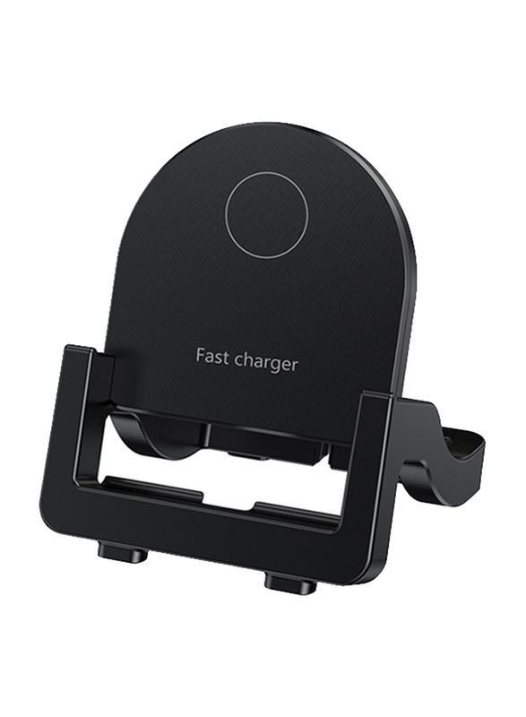 Amberjack KH-18 Vertical Wireless Fast Charger with Phone Holder, 15W, Black