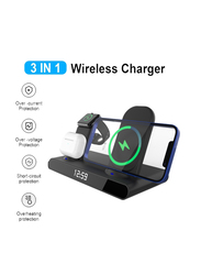 Amberjack SY-011 Clock Three-in-One Folding Wireless Charger, 15W, Black