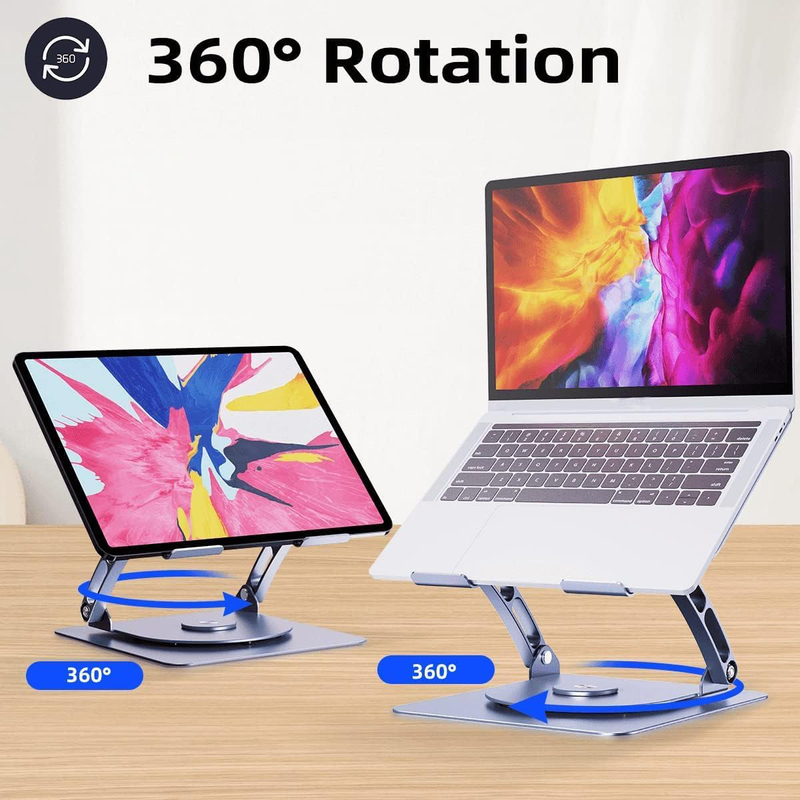 Topcore Rotating Adjustable & Foldable Laptop Stand, Silver