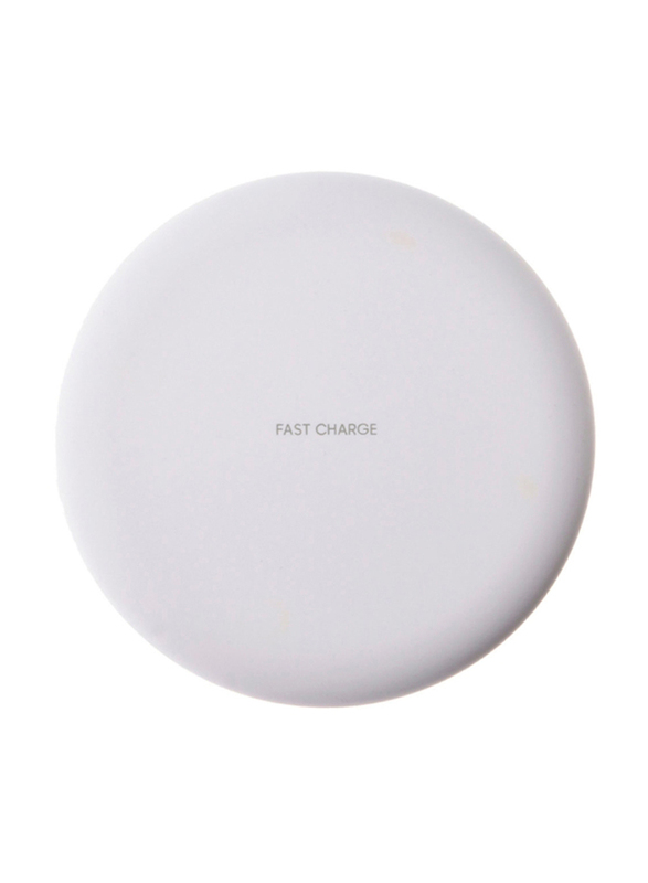 Amberjack TOVYS-KC-N5 9V 1A Output Frosted Round Wire Qi Standard Fast Charging Wireless Charger, White