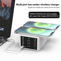 Amberjack HHW-888W Multi-Ports Two-Seater Wireless Charger, White