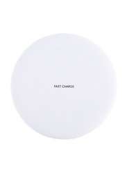 Amberjack Universal Round Shape Fast Qi Standard Wireless Charger, 9V 1A/ 5V 1A, White