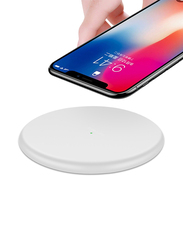 Amberjack TOVYS-KC-N5 9V 1A Output Frosted Round Wire Qi Standard Fast Charging Wireless Charger, White