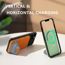 Amberjack YCX-17 Foldable Magnetic Wireless Charger Stand for Horizontal & Vertical Screens, 15W, Light Green