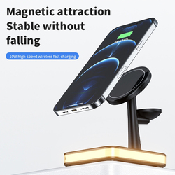 Amberjack WX-991 4-in-1 Magnetic Wireless Charger for Apple Devices, Black