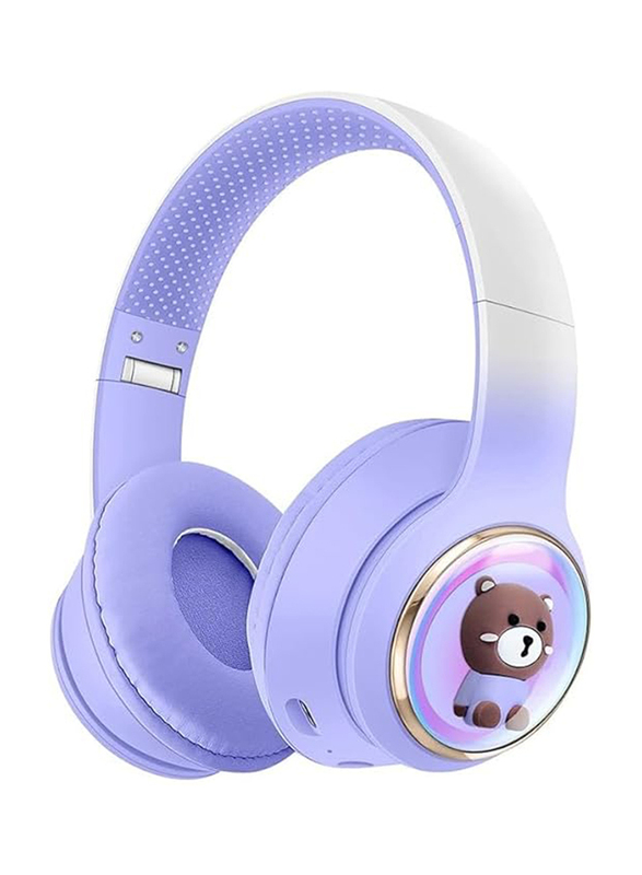 Amberjack AKZ55 Wireless/Bluetooth Over-Ear Gaming Headphones, Purple