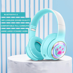 Amberjack AKZ61 Wireless/Bluetooth Over-Ear Gaming Headphones, Blue