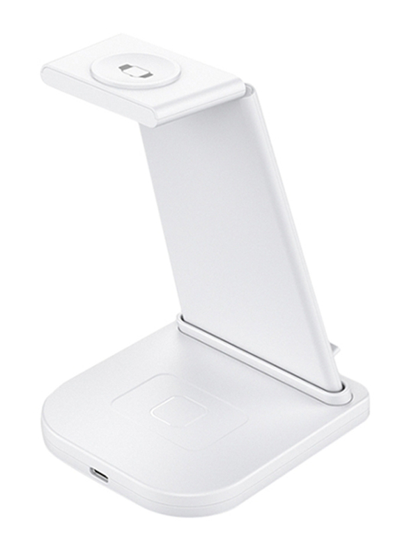 Amberjack 3-in-1 Folding Multi-Function Wireless Charger Stand, HQ-UD21, White