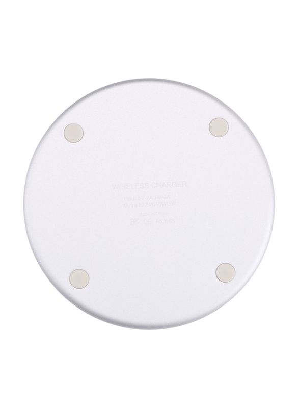 Amberjack QI Plaid Pattern Round Metal Wireless Charger, 10W, White