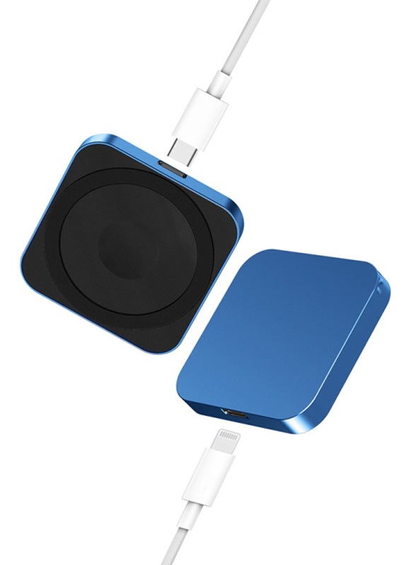 Amberjack 3-in-1 Portable Wireless Charger for Apple iPhone/AirPods/iWatch Series, Blue