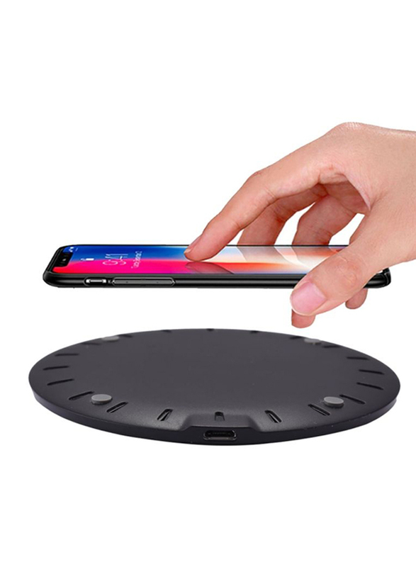 Amberjack 2A Fast Charging Qi Wireless Charger Pad Station with Micro USB Cable, 5V, Black
