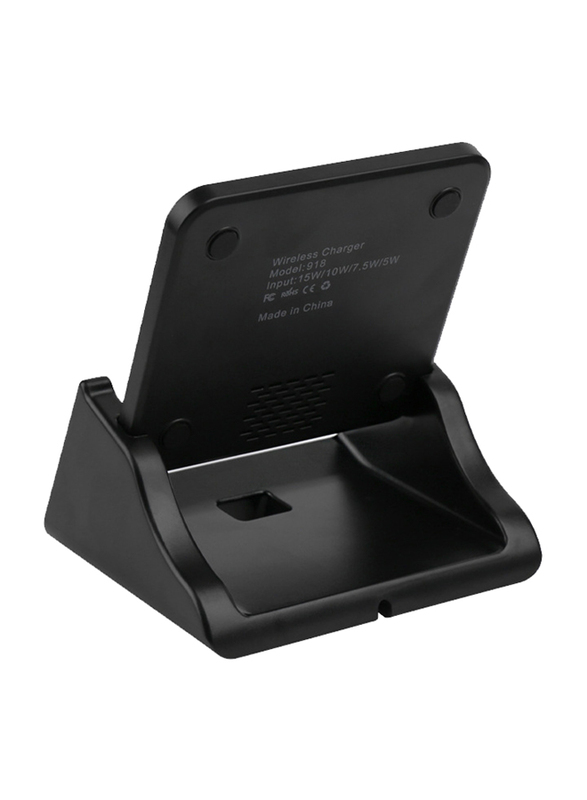 Amberjack A9189 Vertical Wireless Fast Charger with Detachable Mobile Phone Holder, 10W, Black