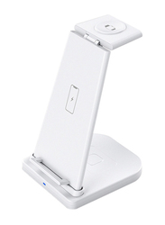 Amberjack 3-in-1 Folding Multi-Function Wireless Charger Stand, HQ-UD21, White