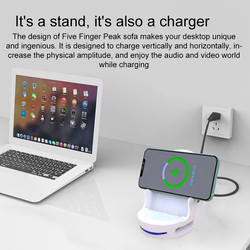 Amberjack V8 Five-Finger Sofa Phone Magnetic Suction Wireless Charger Stand, 15W, White