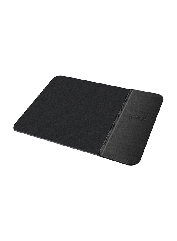 Amberjack QI Standard Rubber Mouse Pad Lighting Wireless Charger, 10W, OJD-36, Black