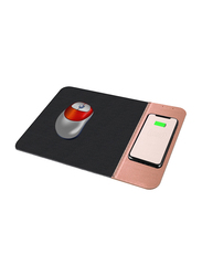 Amberjack OJD-36 Qi Standard Lighting Wireless Charger with Rubber Mouse Pad, 10W, Rose Gold