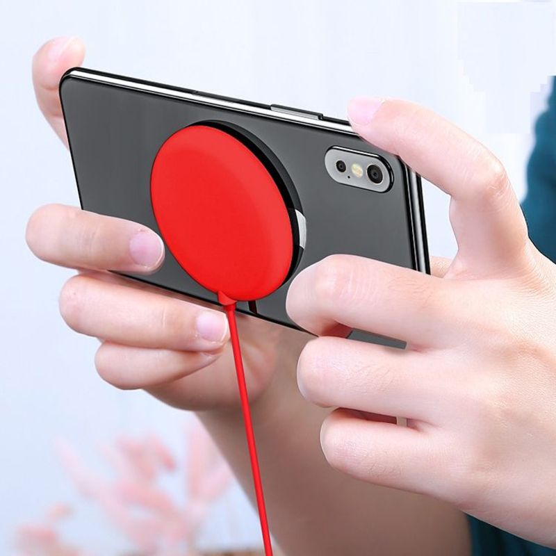 

Amberjack Portable Suction Cup Fast Charging Wireless Mobile Phone Charger with 1.5 Meter, 10W, Red