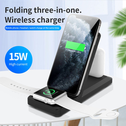Amberjack H6 3-in-1 Portable Folding Wireless Charger for Apple iPhone, iWatch and AirPods, White